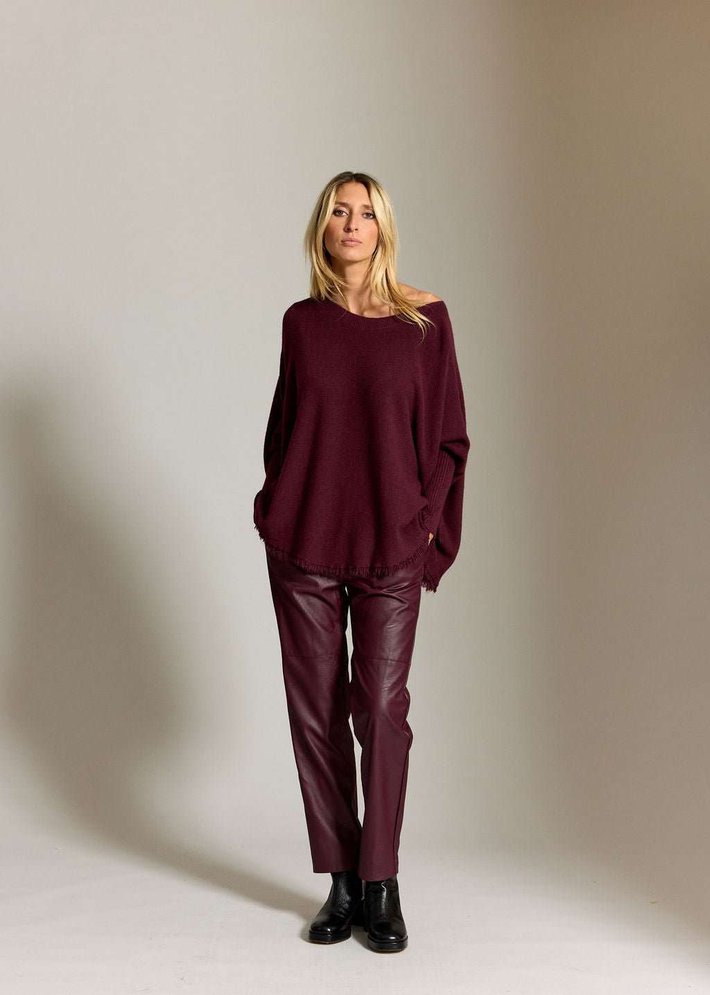 SIRO VINO FRINGED PONCHO SWEATER