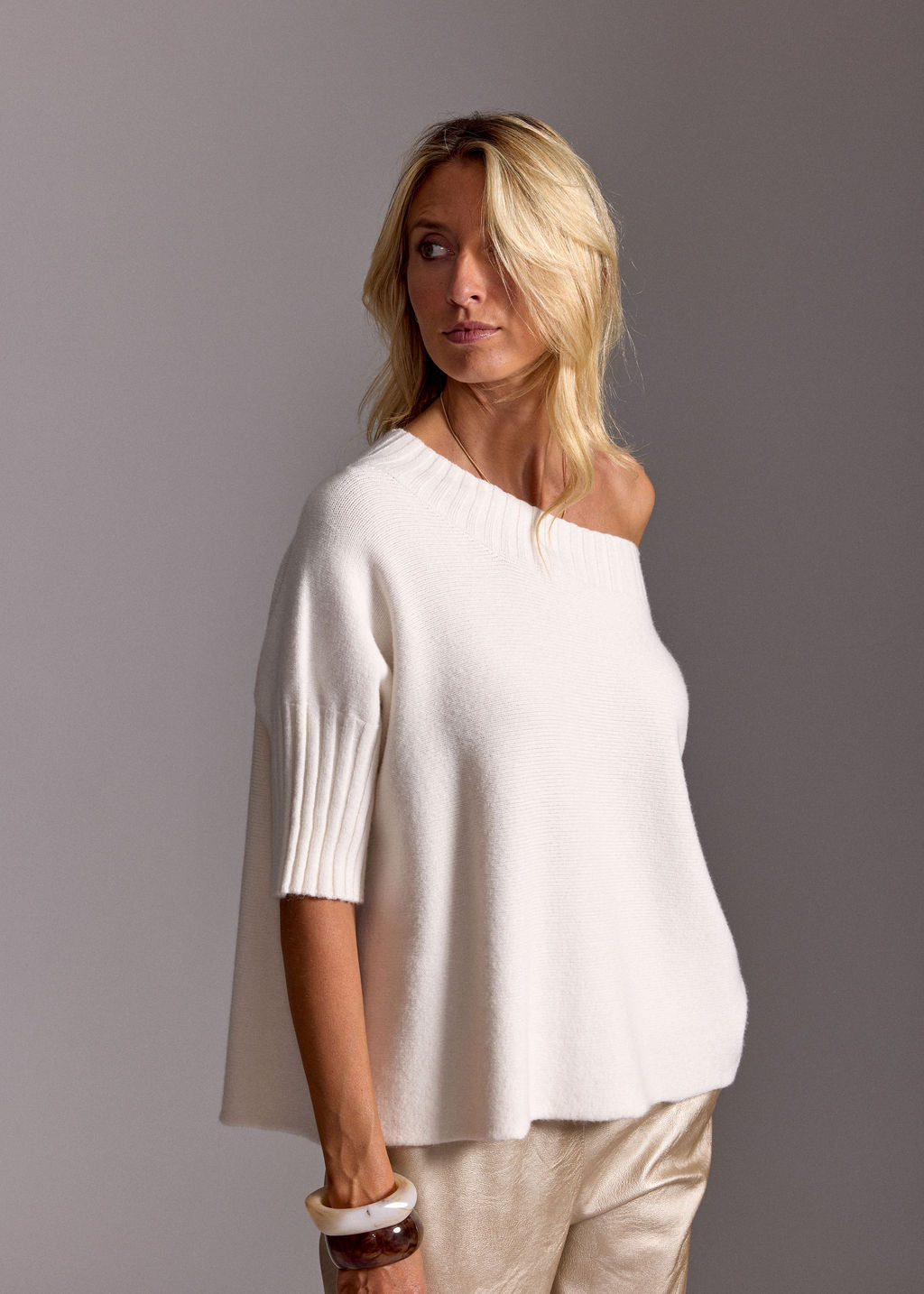 PULL COURT ENCOLURE BATEAU VINCI ECRU