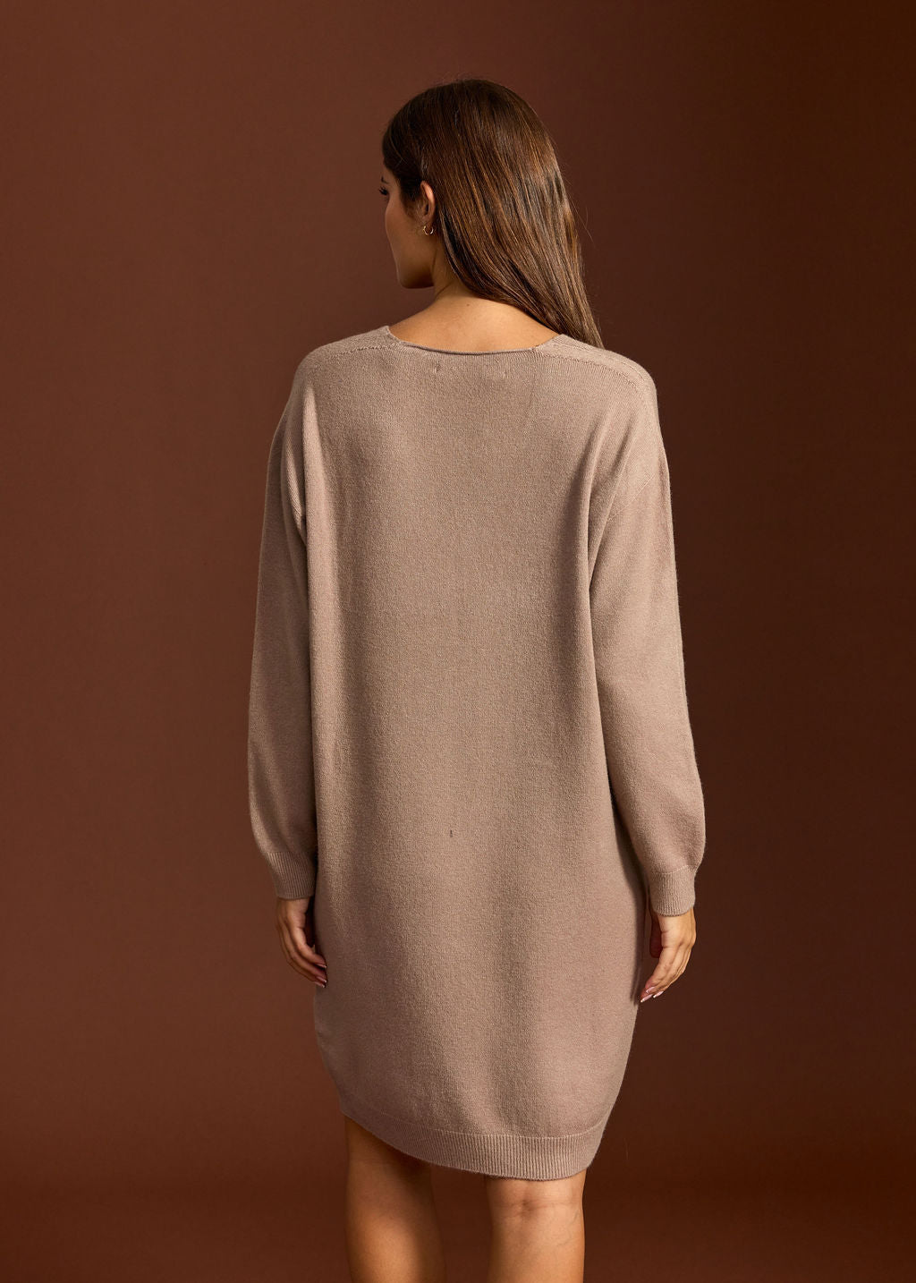 ROBE MI-LONGUE EN MAILLE VINKA TAUPE