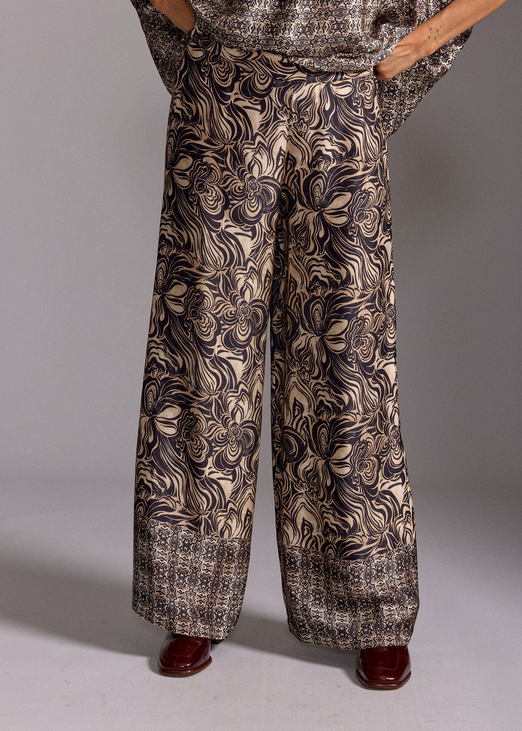 PANTALON IMPRIMÉ FLUIDE CHARLY BEIGE