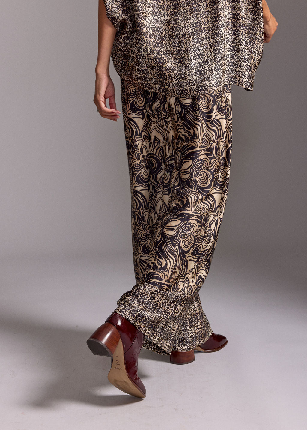 PANTALON IMPRIMÉ FLUIDE CHARLY BEIGE