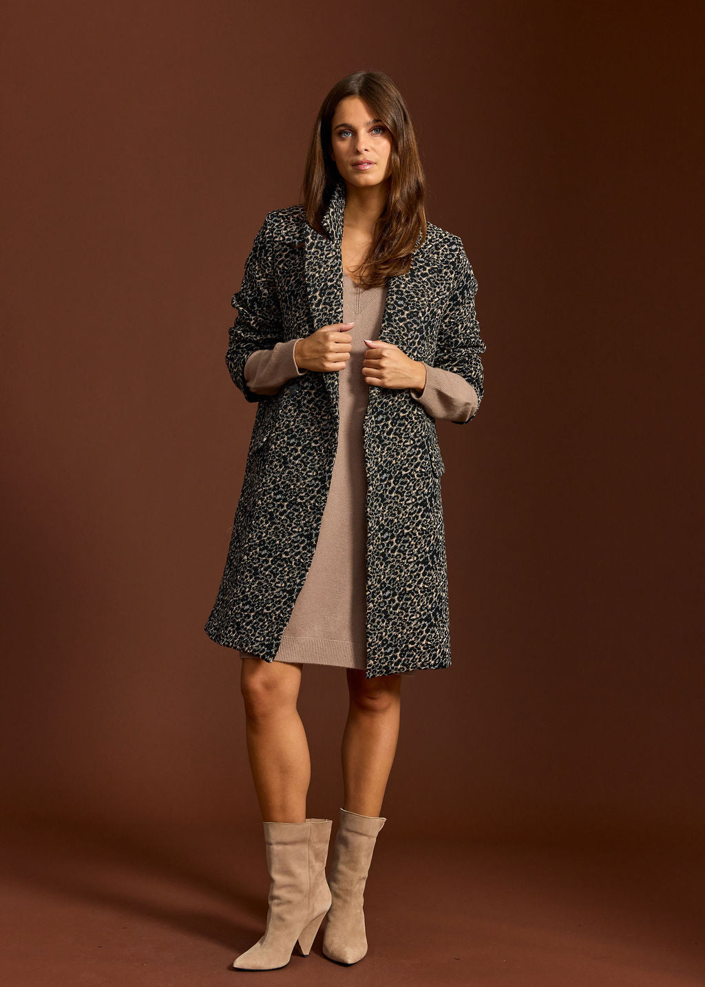 MANTEAU EN JACQUARD REPTILE COBALT WILD