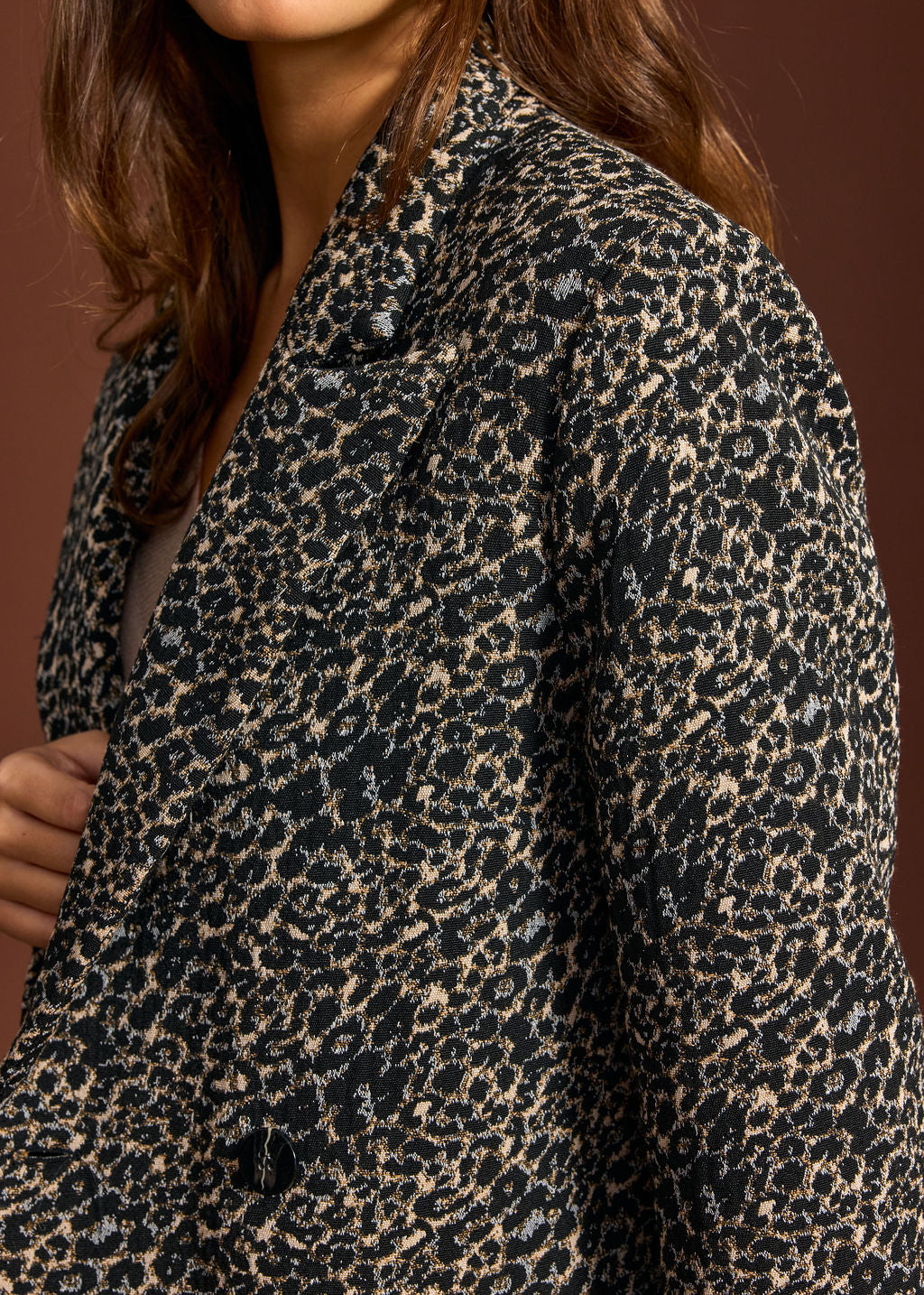 MANTEAU EN JACQUARD REPTILE COBALT WILD