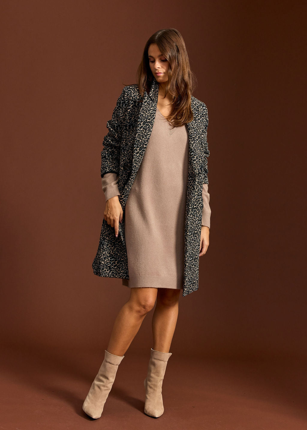 MANTEAU EN JACQUARD REPTILE COBALT WILD