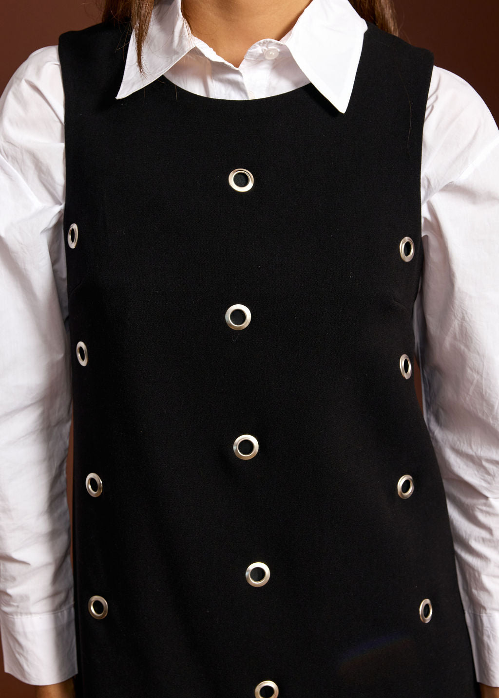 TUNIQUE A OEILLETS MIRANDA NOIR