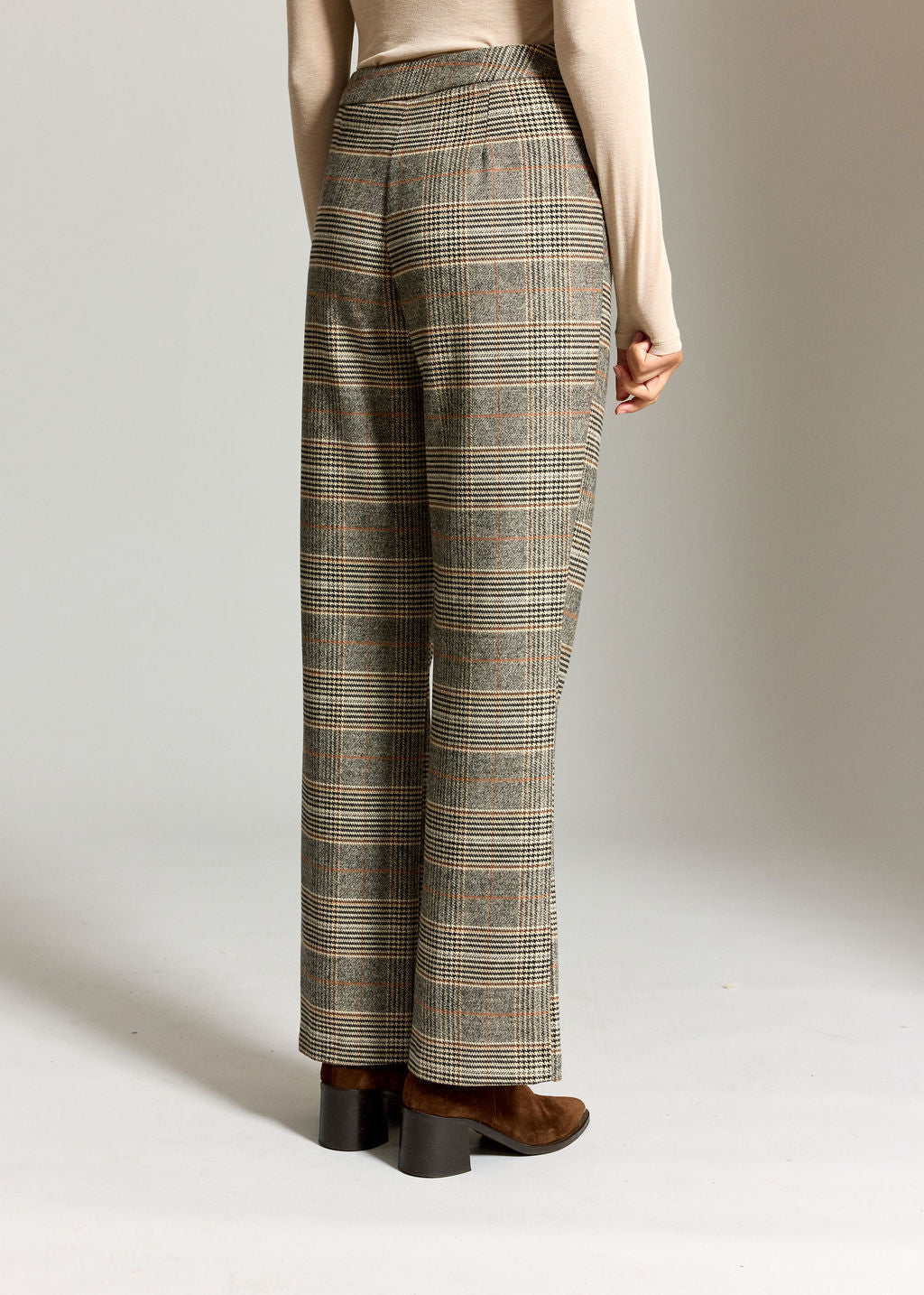 PANTALON 7/8IÈME À CARREAUX SALT BEIGE