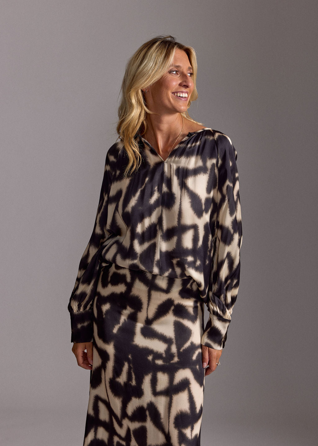 TELMA BEIGE PRINTED SHIRT