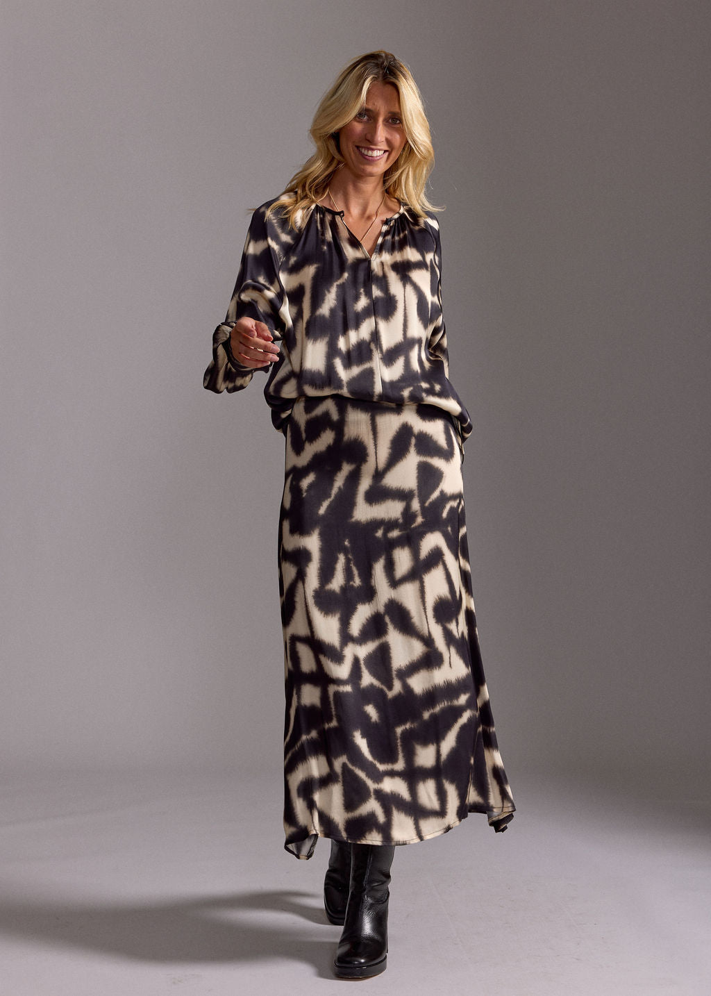 TELMA BEIGE PRINTED SHIRT