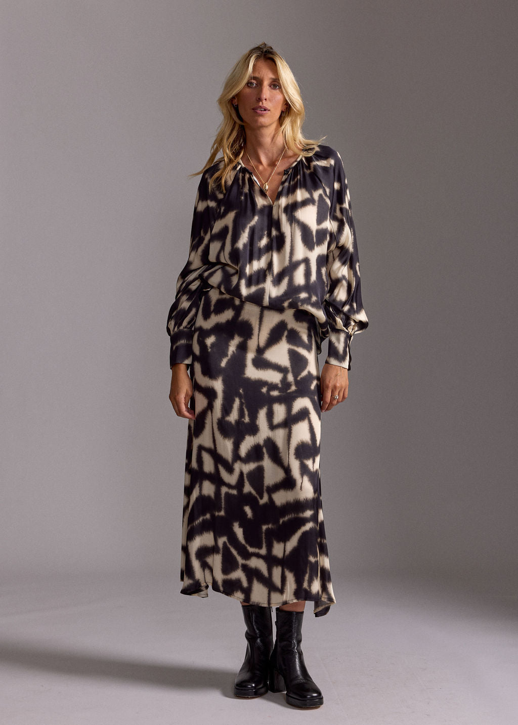 TELMA BEIGE PRINTED SHIRT