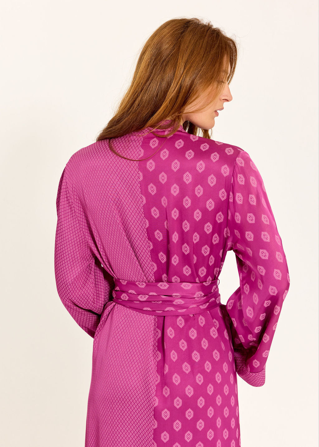 ROBE MIDI BI-IMPRIMÉE AMAYA PINKY