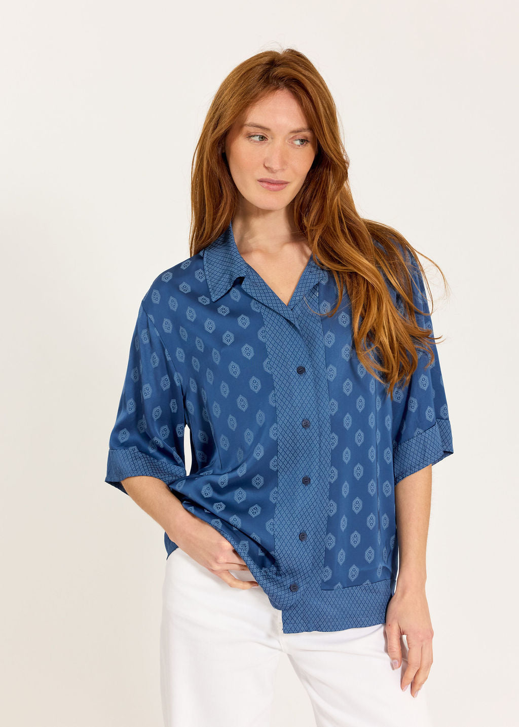 CHEMISE BI-IMPRIMÉE AYUMI OCEAN
