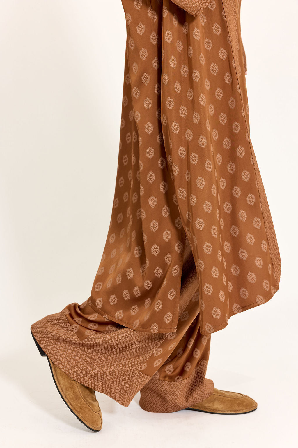 KIMONO LONG BI-IMPRIMÉ TON SUR TON NOAH NOISETTE