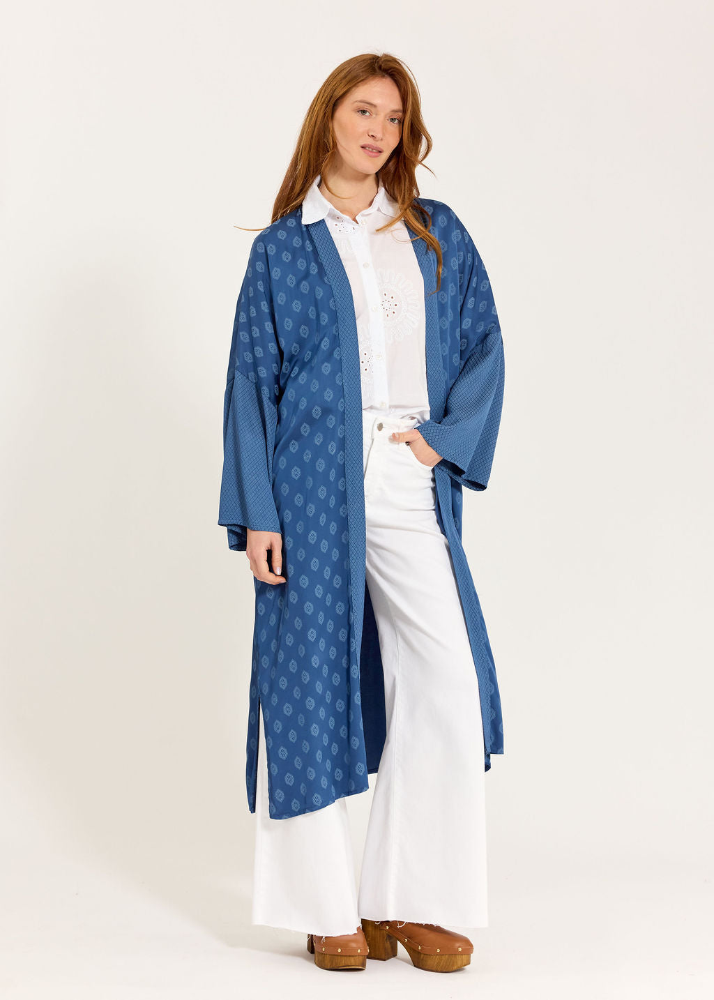 KIMONO LONG BI-IMPRIMÉ TON SUR TON NOAH OCEAN