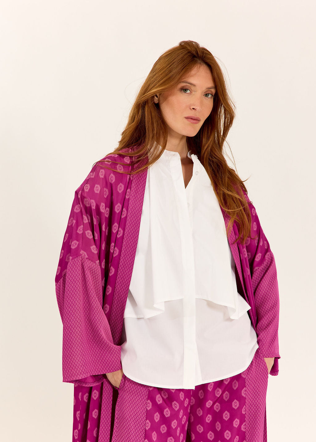 KIMONO LONG BI-IMPRIMÉ TON SUR TON NOAH PINKY