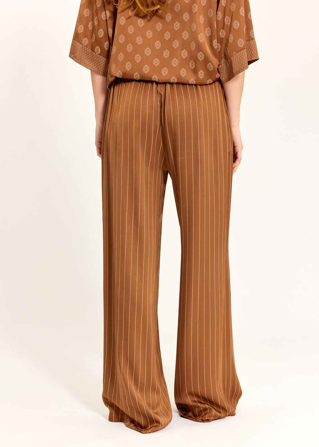 PANTALON LONG RAYÉ NORI NOISETTE