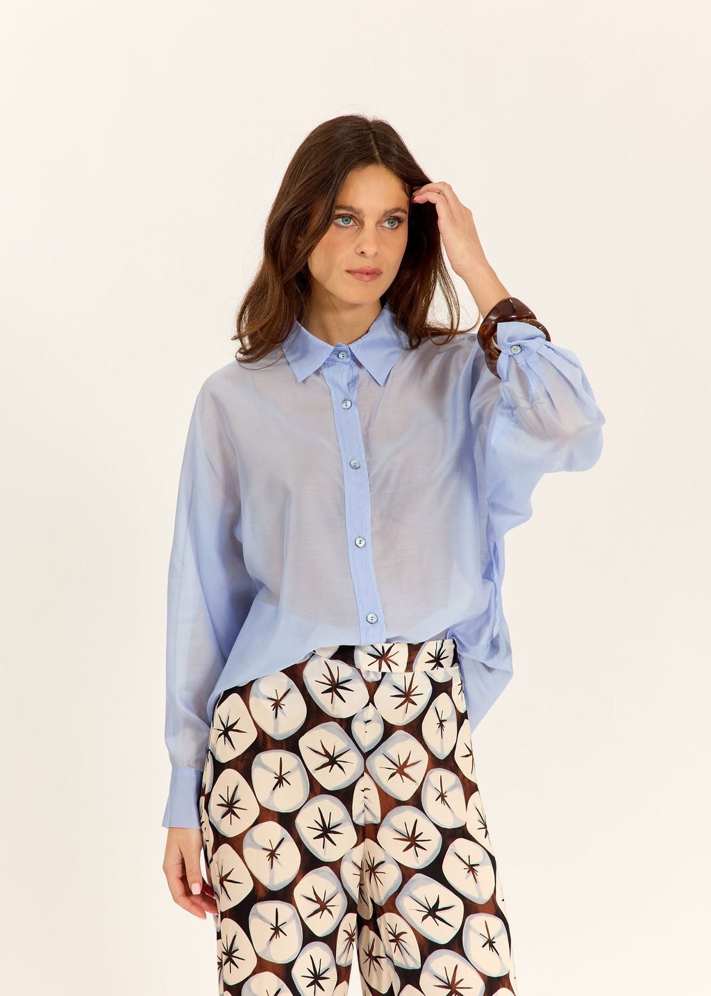 CHEMISE AMPLE EN LYOCELL SADIA CIEL