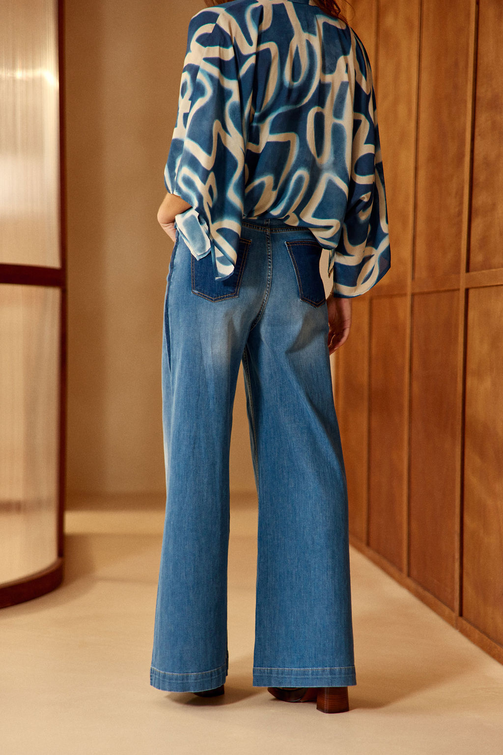 JEAN FLARE BICOLORE KIRA DENIM