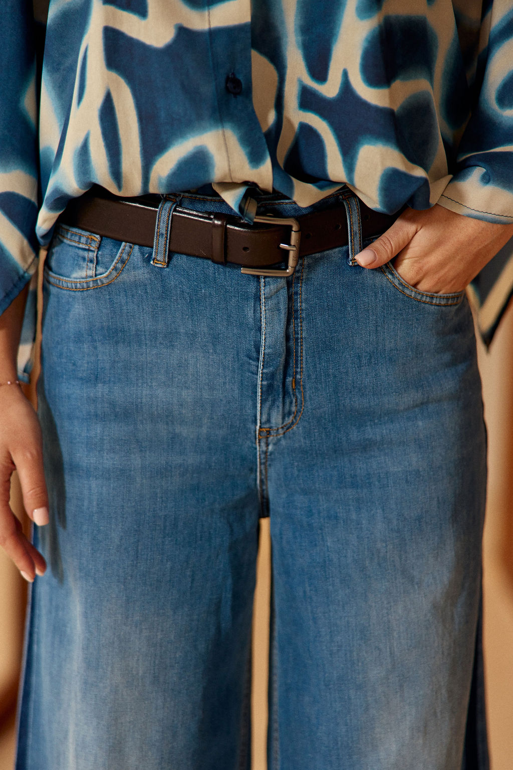 JEAN FLARE BICOLORE KIRA DENIM