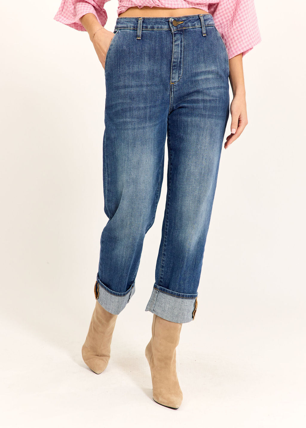 JEAN 7/8IÈME À REVERS VAL DENIM