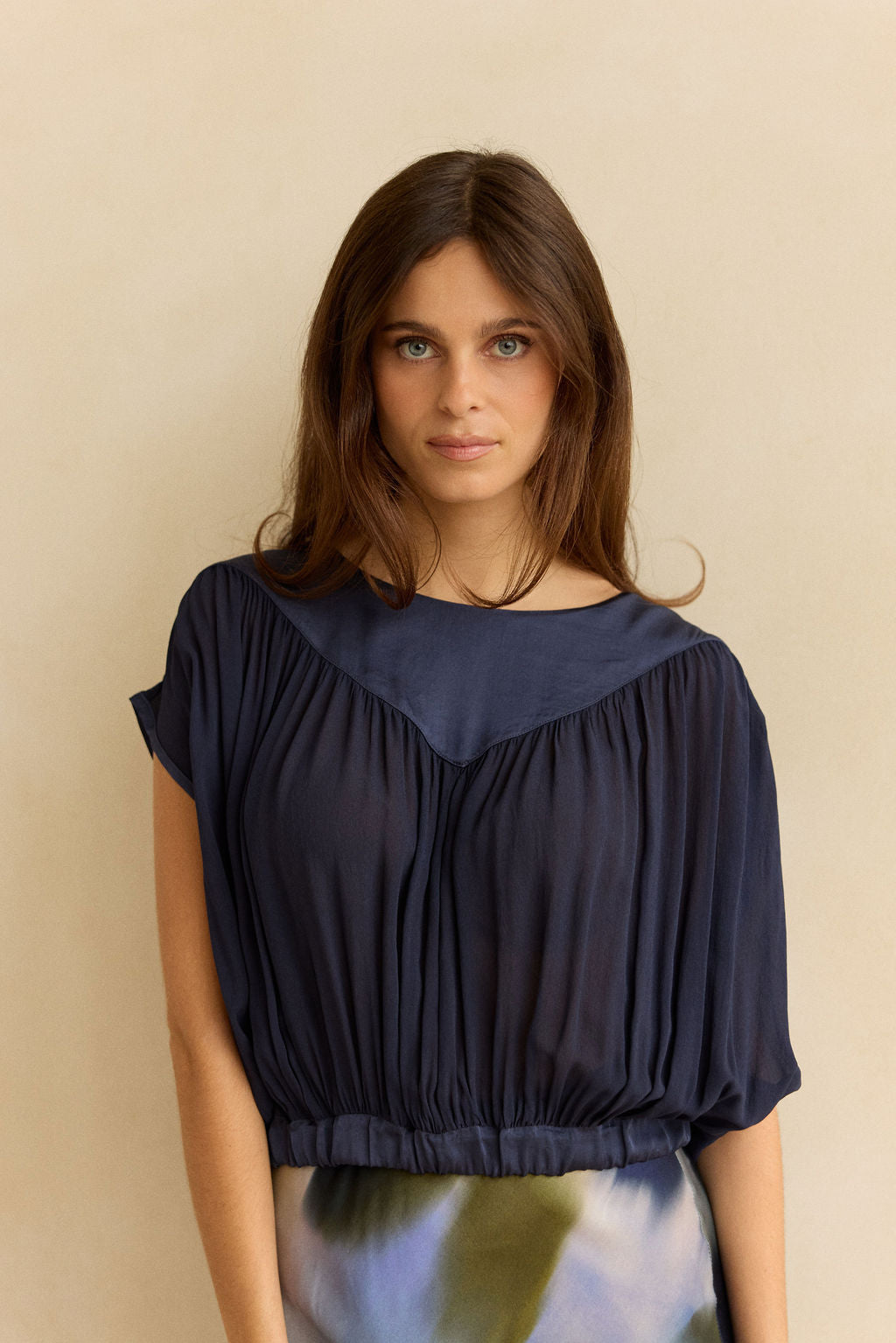 TOP COURT SEMI TRANSPARENT LEONIE NAVY