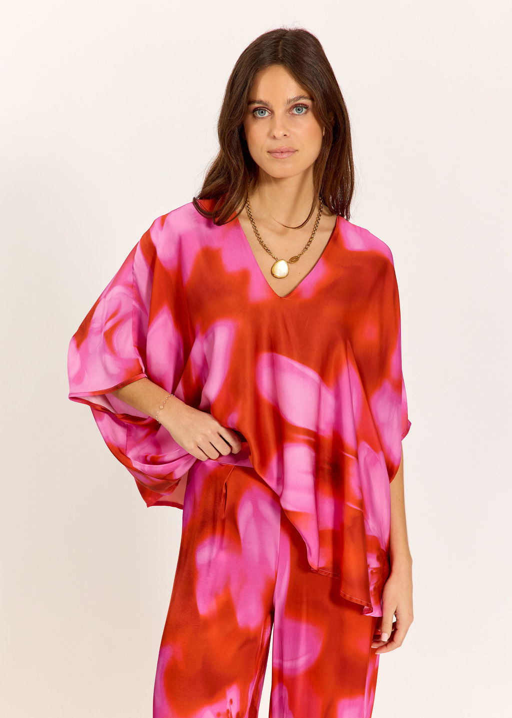 TOP FORME PONCHO RIKA ROSA