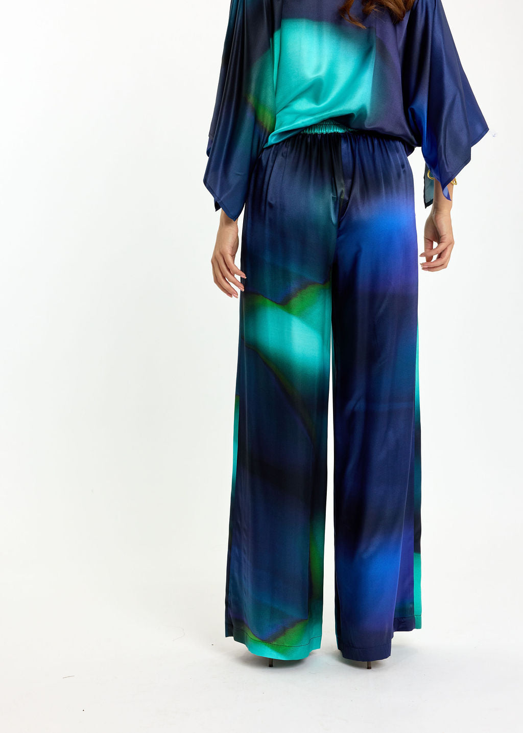 PANTALON IMPRIMÉ EN VISCOSE RIZZI/FI BLUE