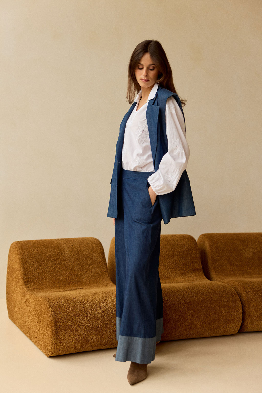 VESTE SANS MANCHES ROMI DENIM