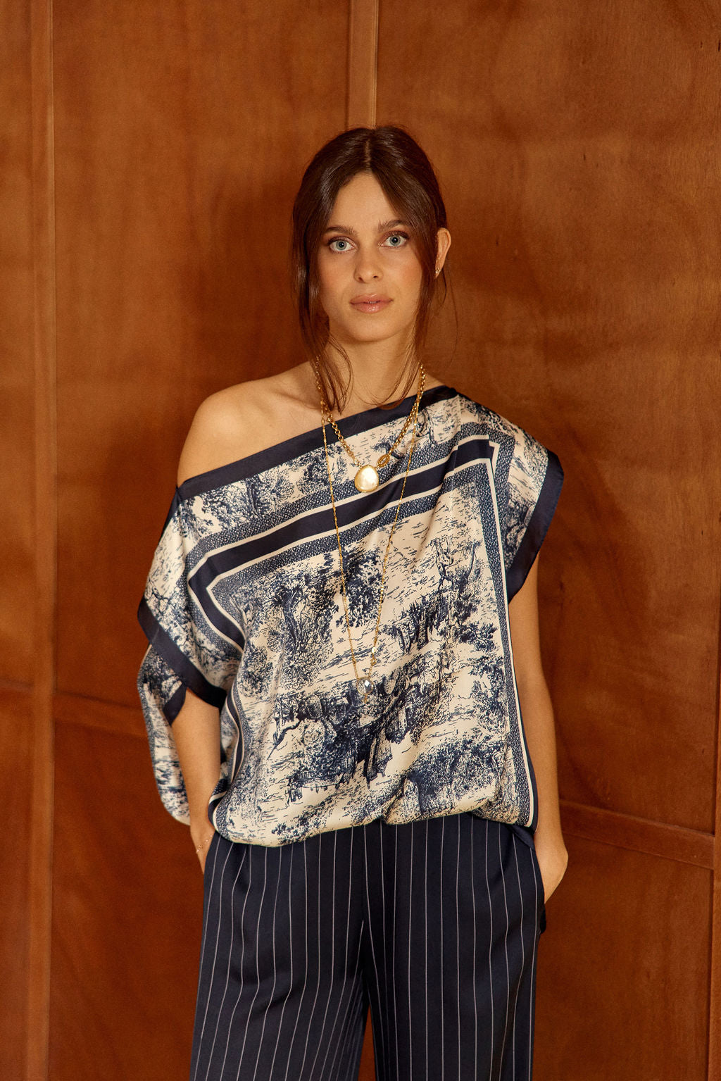 TOP A ENCOLURE BATEAU PAROSS BLEU