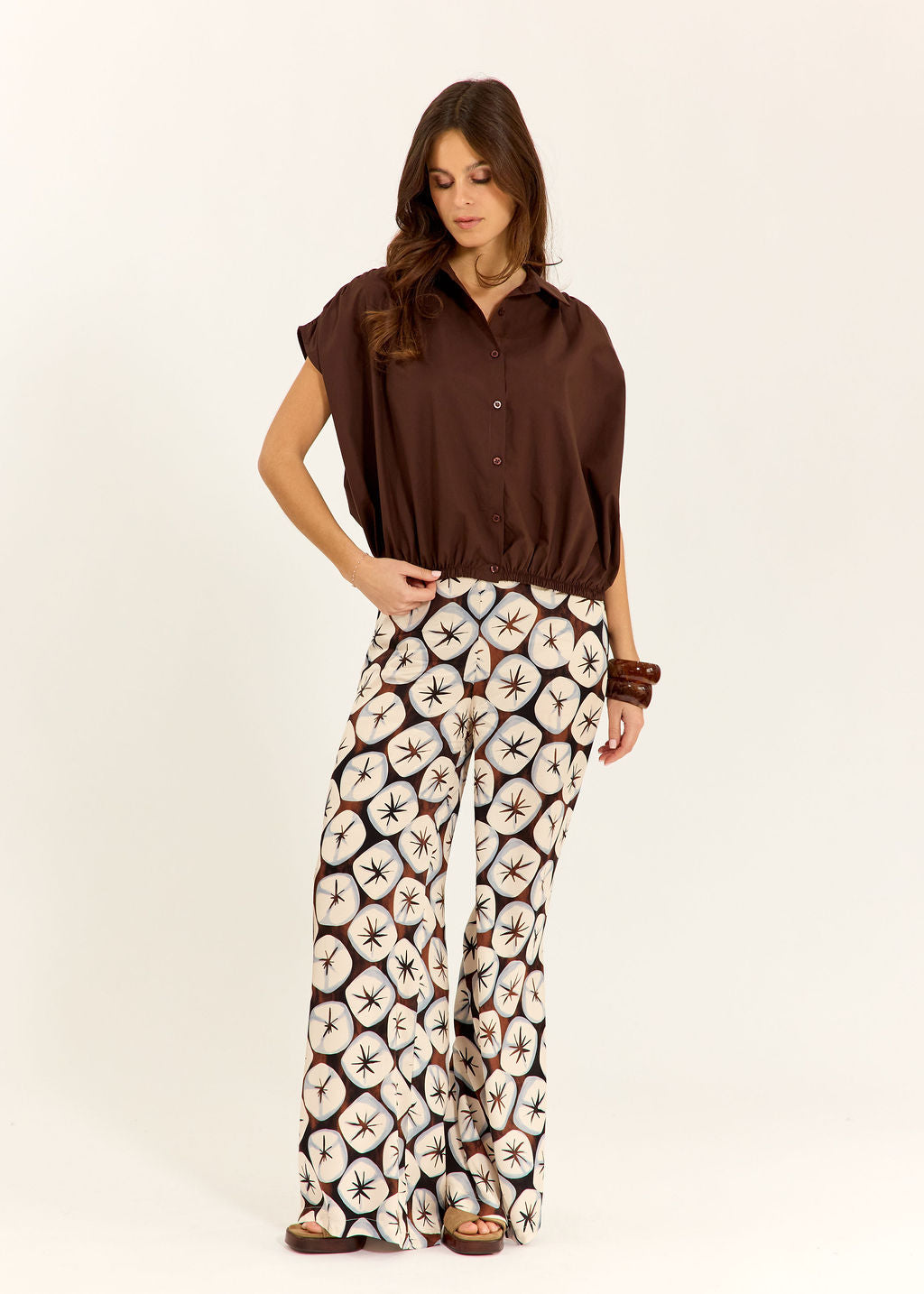 PANTALON DROIT LONG IMPRIMÉ STEF CIELO