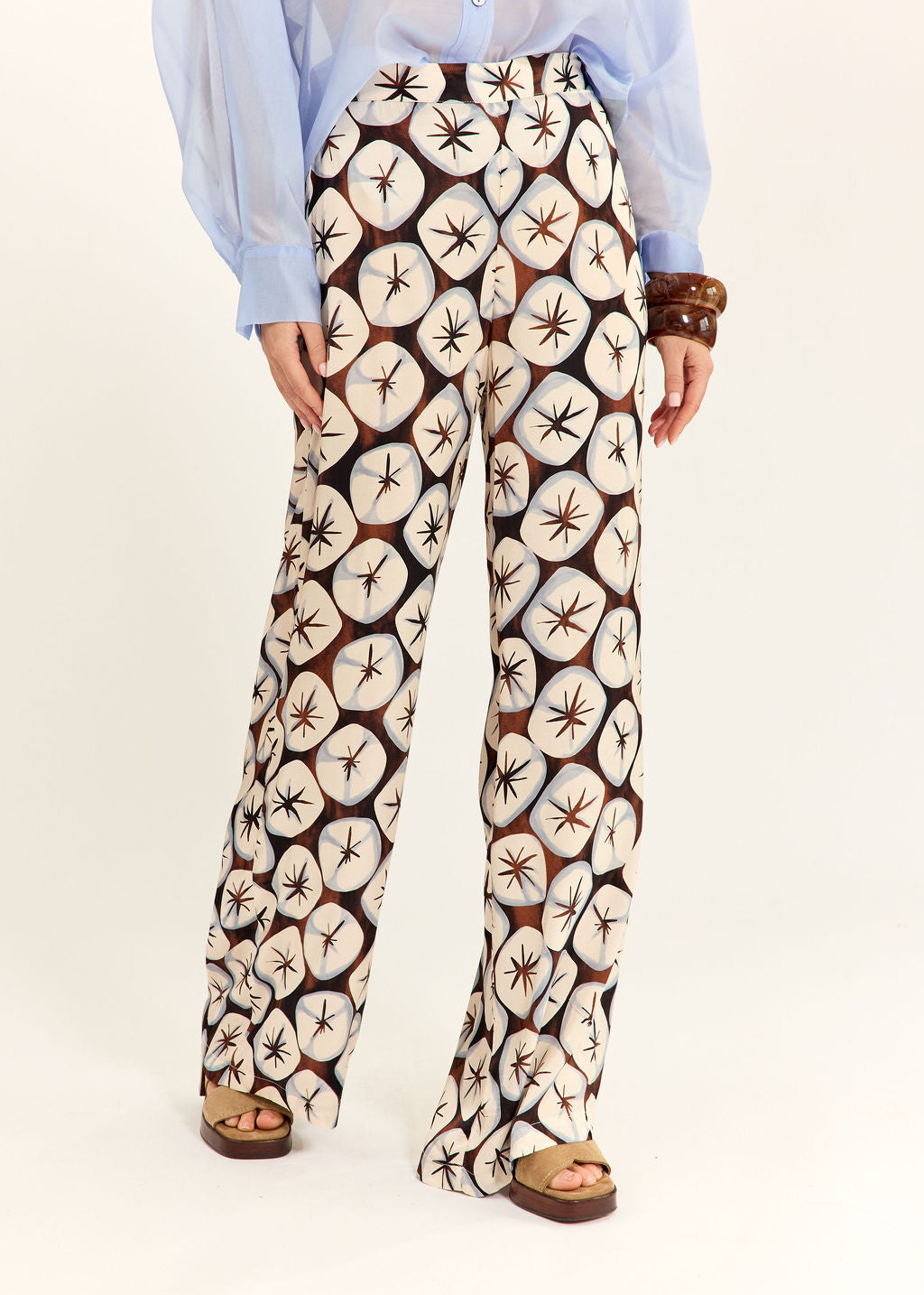 PANTALON DROIT LONG IMPRIMÉ STEF CIELO