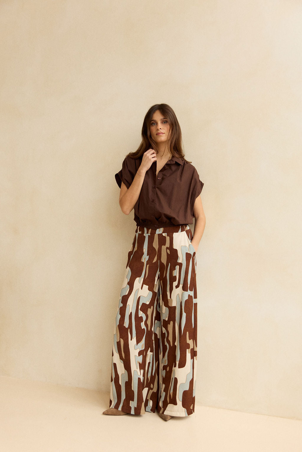 PANTALON AMPLE IMPRIMÉ ELARA ICE BLUE