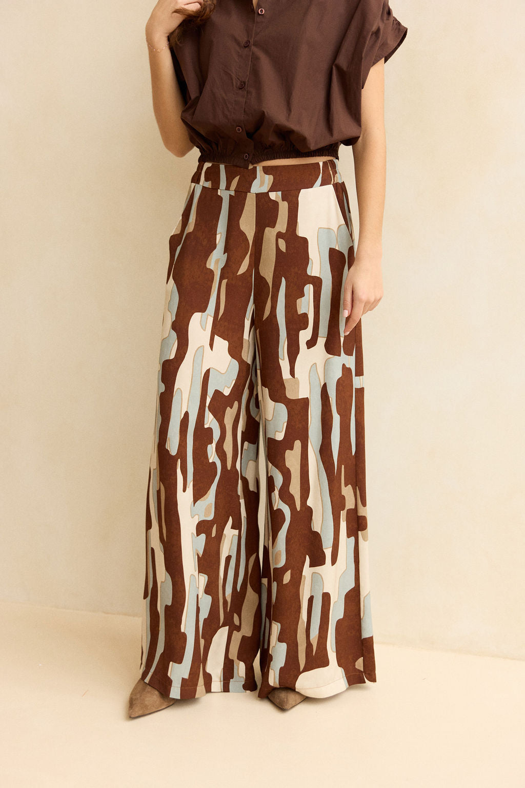 PANTALON AMPLE IMPRIMÉ ELARA ICE BLUE