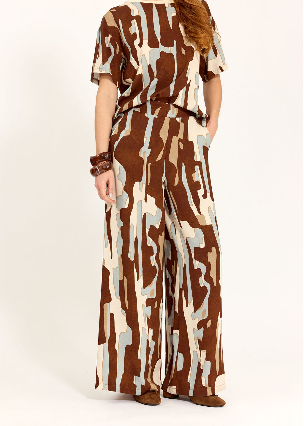 PANTALON AMPLE IMPRIMÉ ELARA ICE BLUE