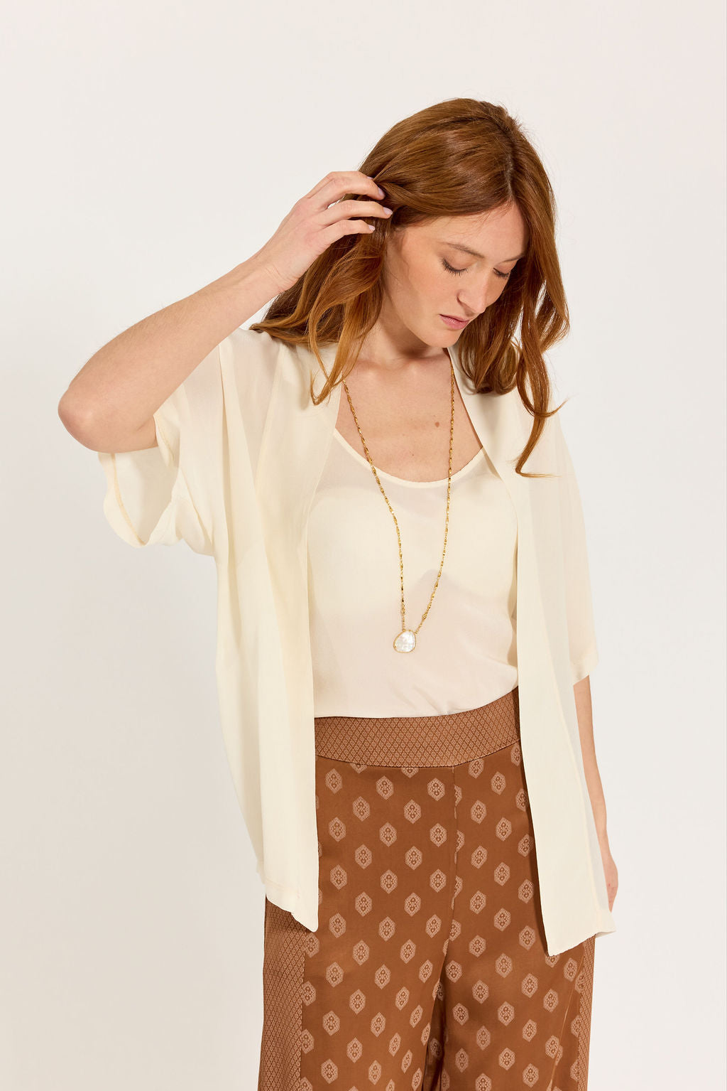 SET DE 2 PIÈCES EN VISCOSE CRÊPE LOVA ECRU