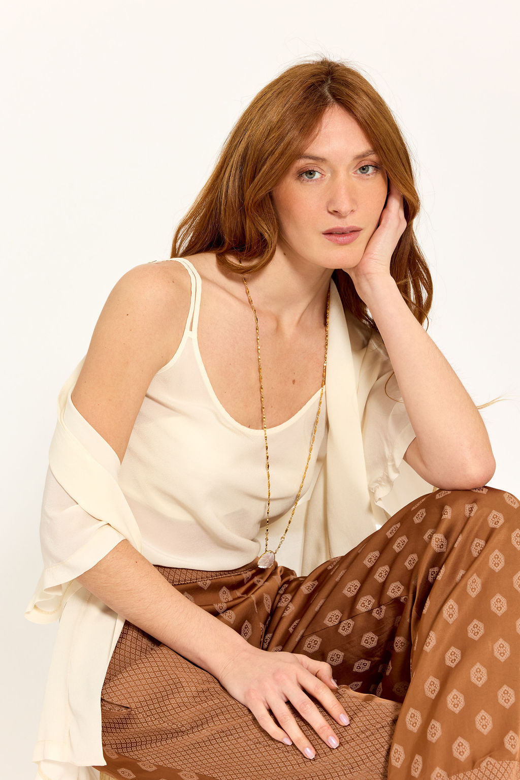 SET DE 2 PIÈCES EN VISCOSE CRÊPE LOVA ECRU