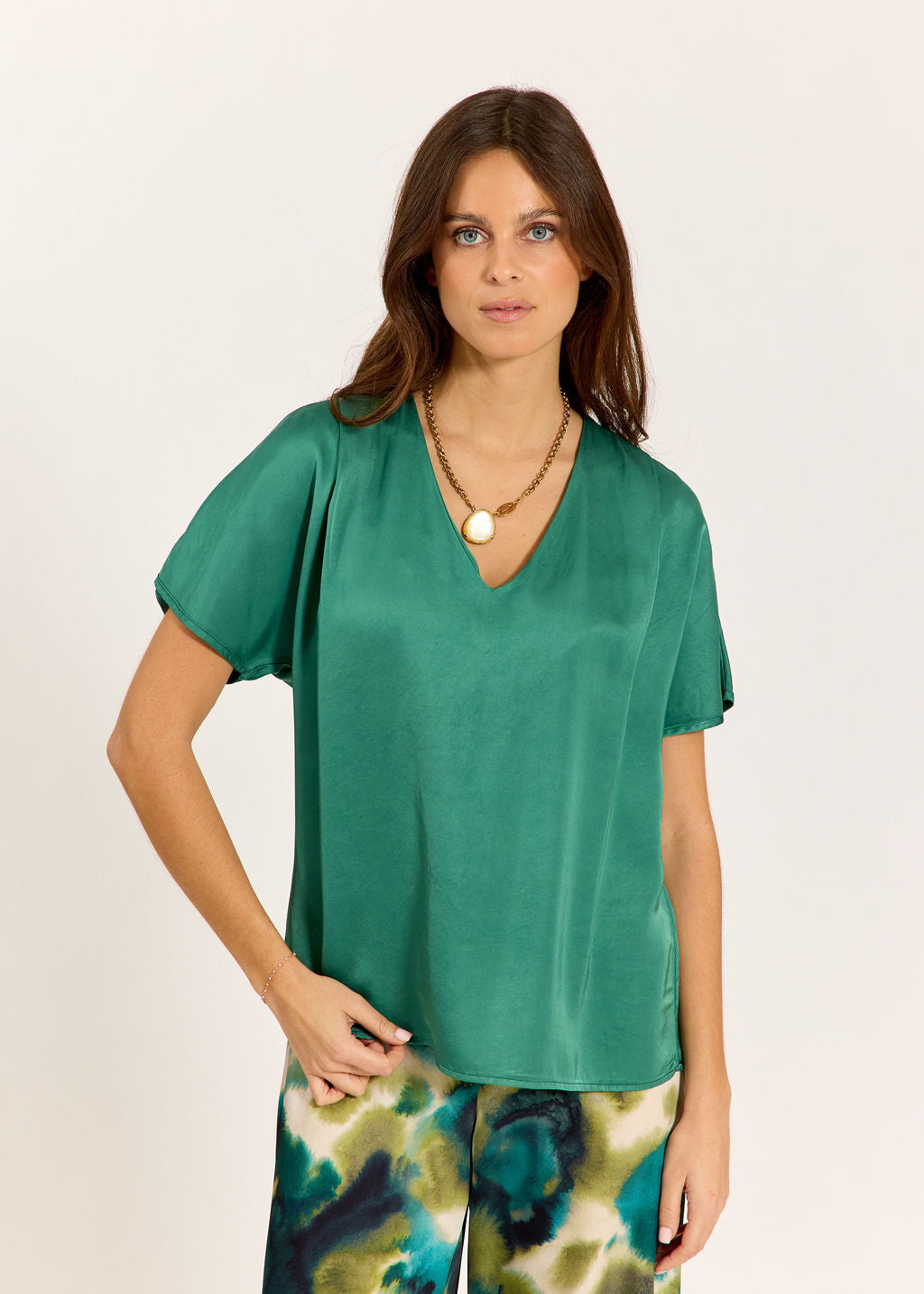 TOP EN VISCOSE SATIN SONIA MINT