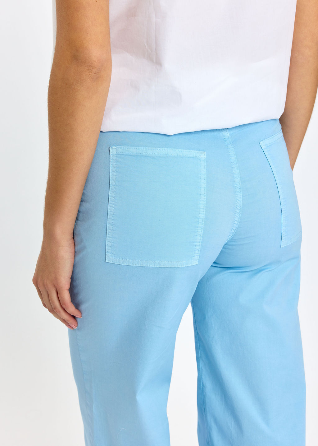 PANTALON 7/8IÈME EN COTON ÉLASTHANNE TAO CIEL