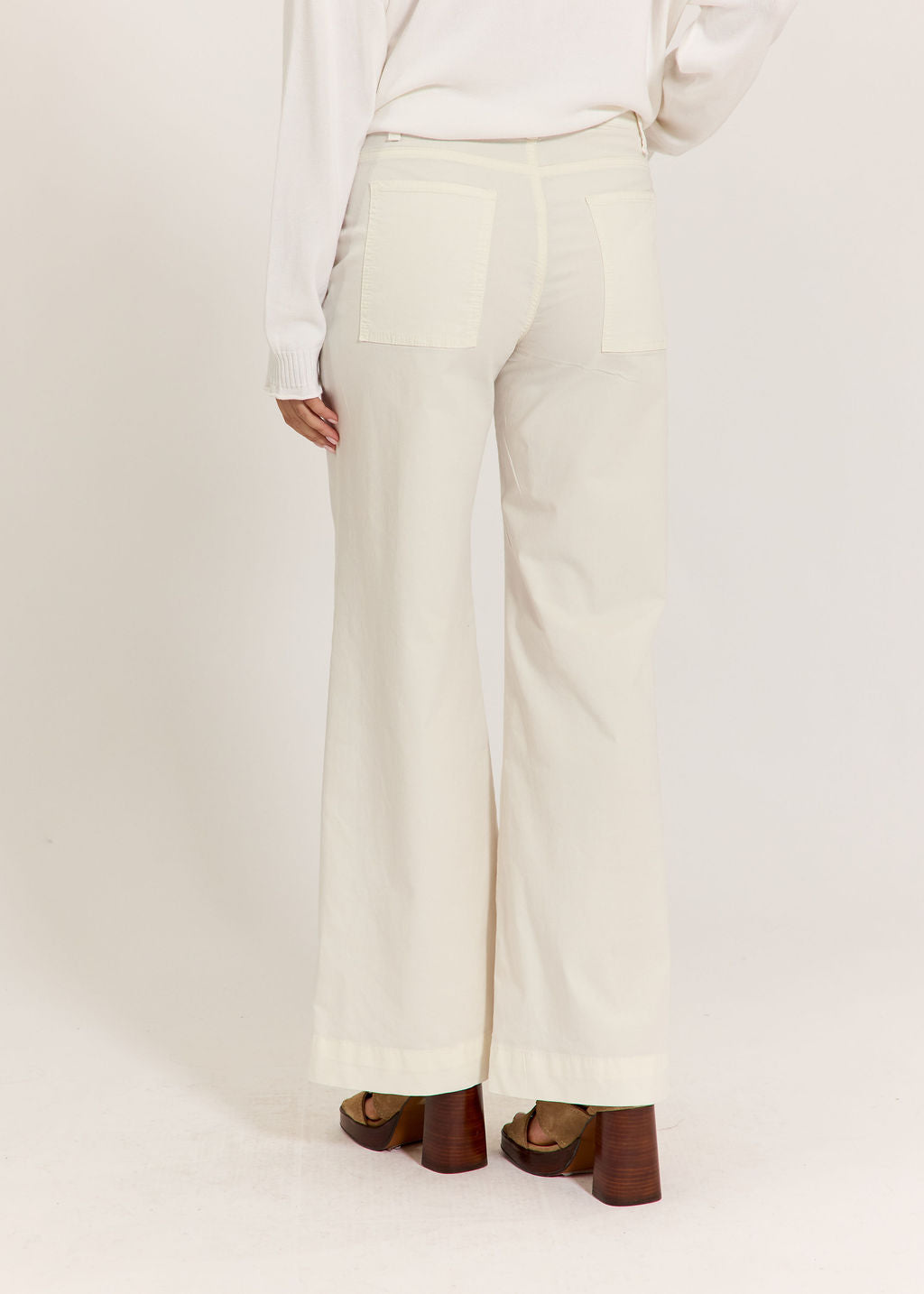 PANTALON 7/8IÈME EN COTON ÉLASTHANNE TAO ECRU