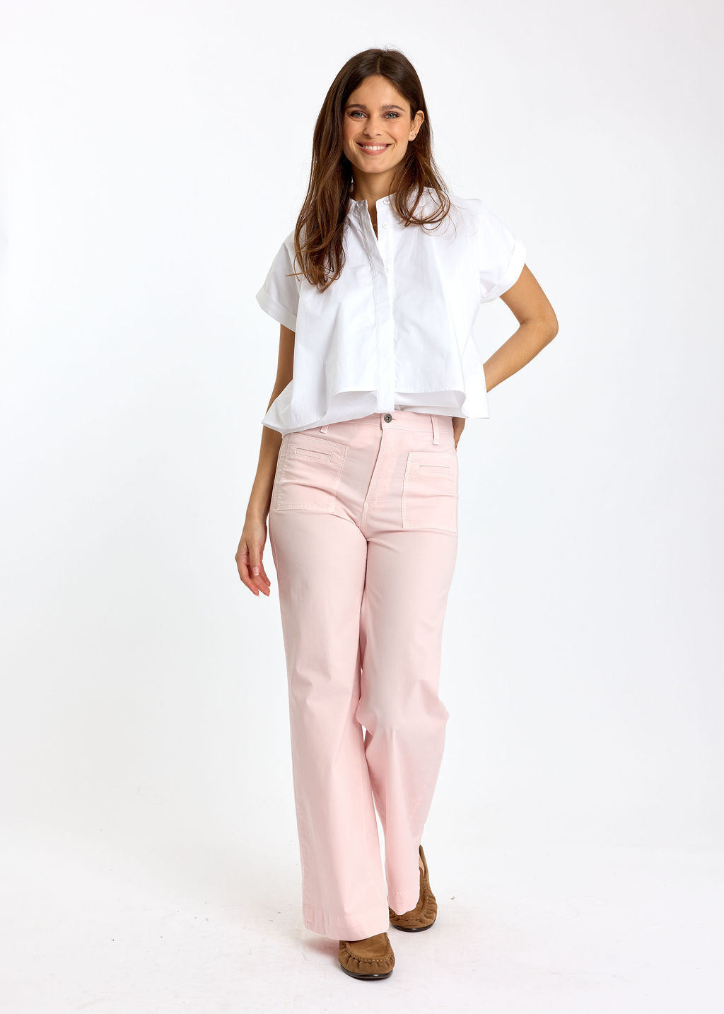 PANTALON 7/8IÈME EN COTON ÉLASTHANNE TAO ROSE