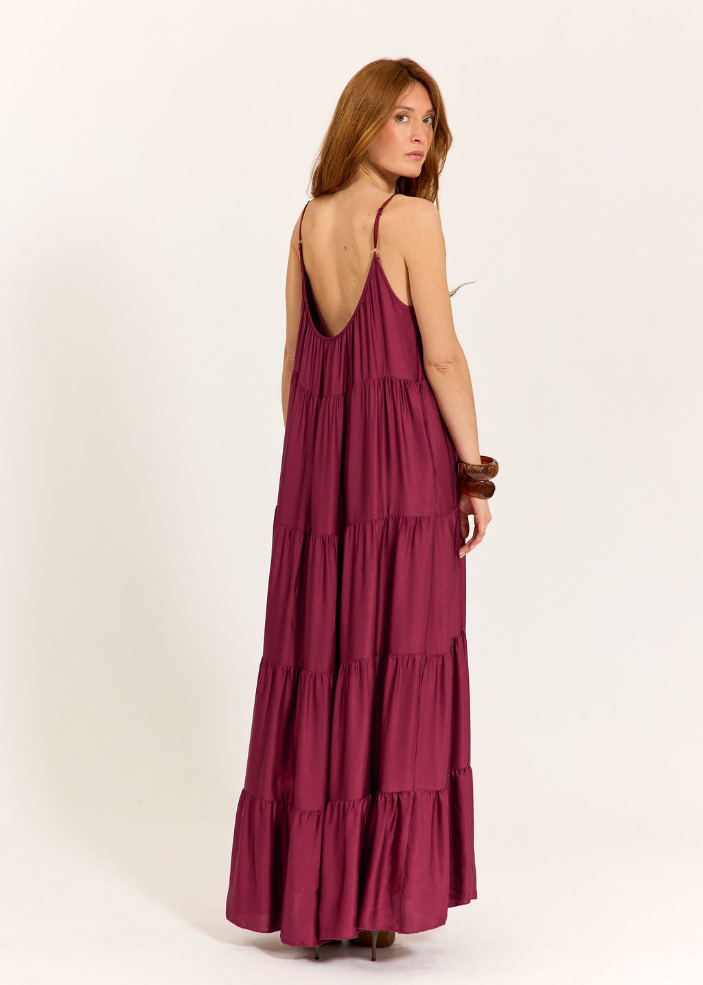 ROBE AMPLE VOLANTÉE ZOEY CERISE