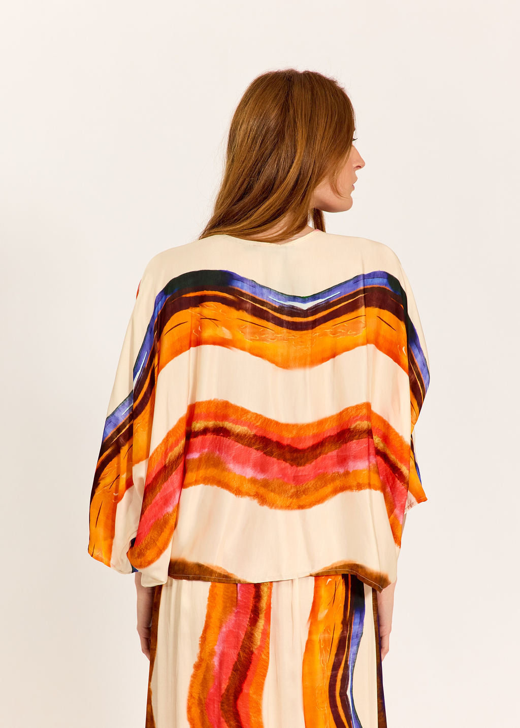 TOP PONCHO IMPRIMÉ TOVA ABRICOT