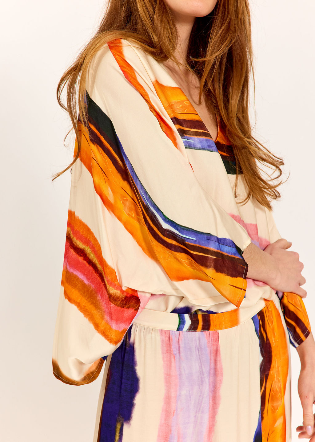 TOP PONCHO IMPRIMÉ TOVA ABRICOT