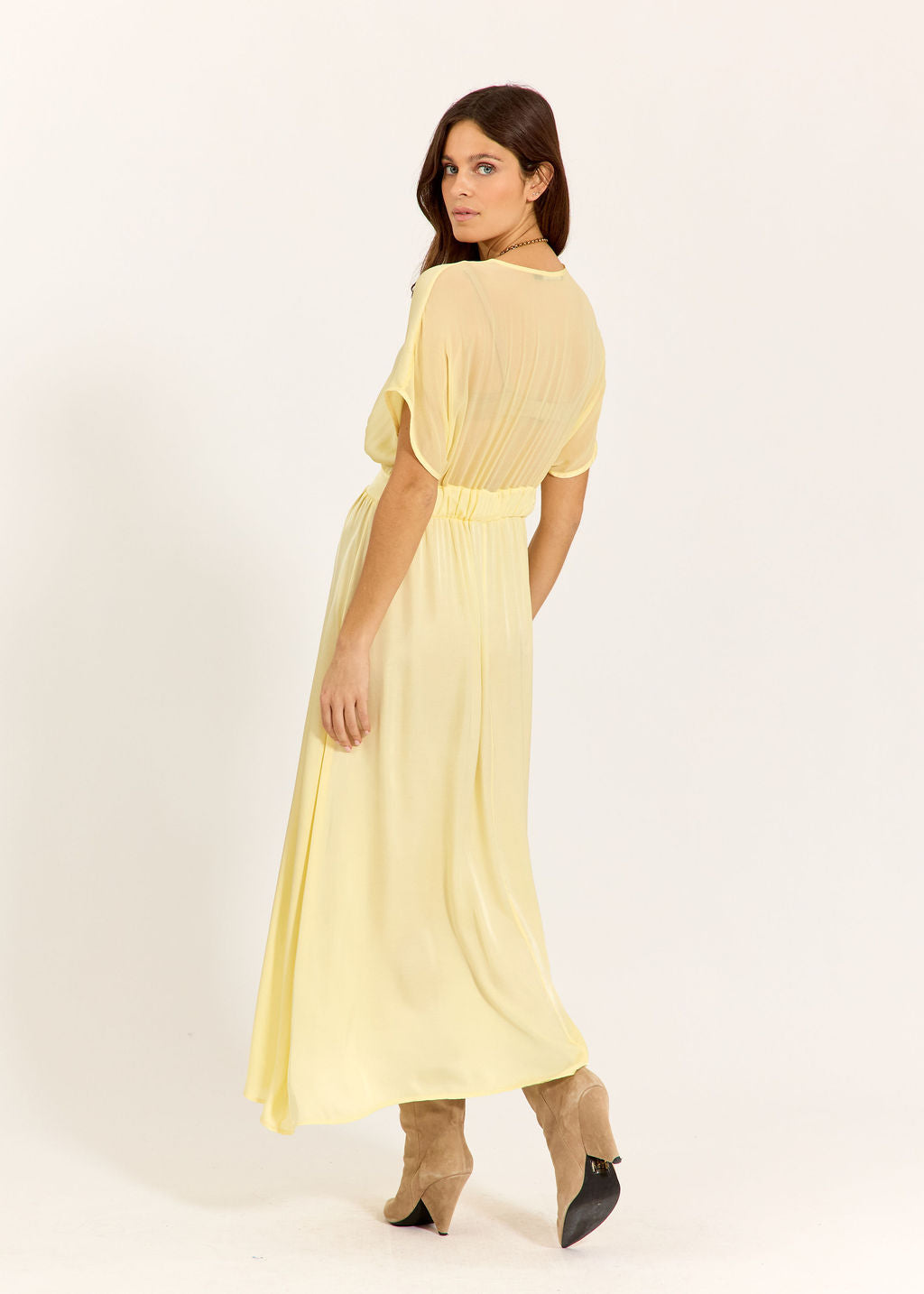 ROBE MIDI EN VISCOSE BELLA LEMON