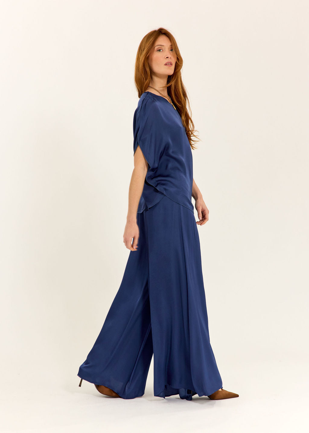 PANTALON FLUIDE AMPLE CAPRY BLUE