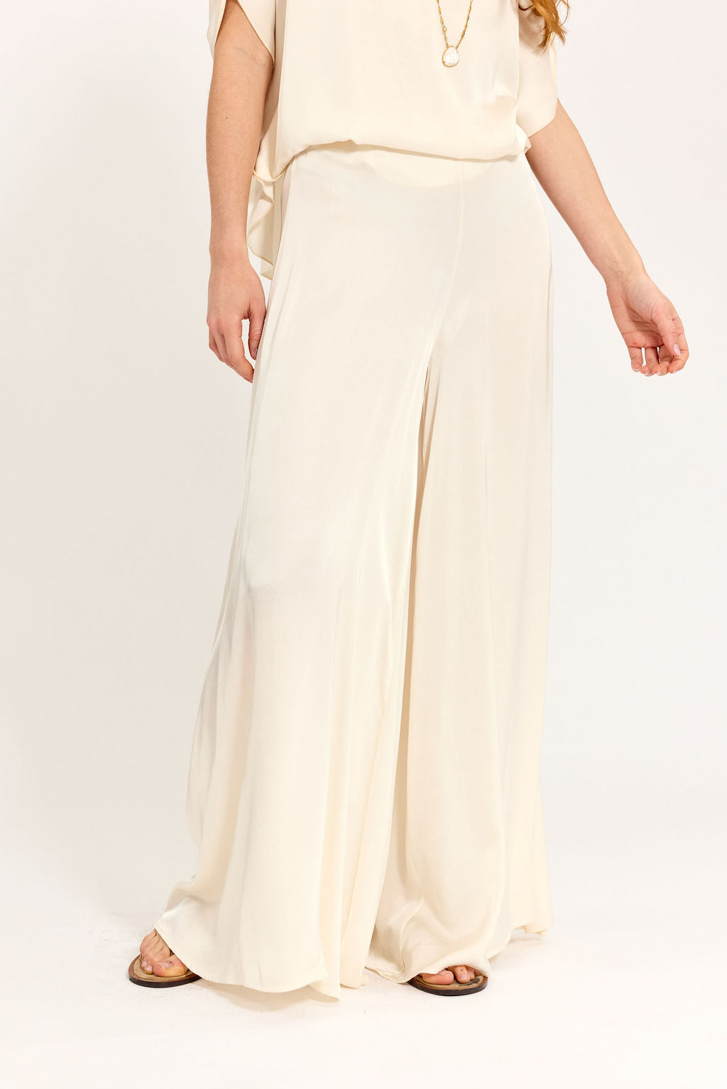 PANTALON FLUIDE AMPLE CAPRY ECRU