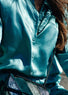 Sac patch à bandes daim bleu | Vêtements Femme Lauren Vidal 3