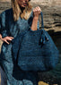 Cabas en veritable raphia bleu | Vêtements Femme Lauren Vidal 4