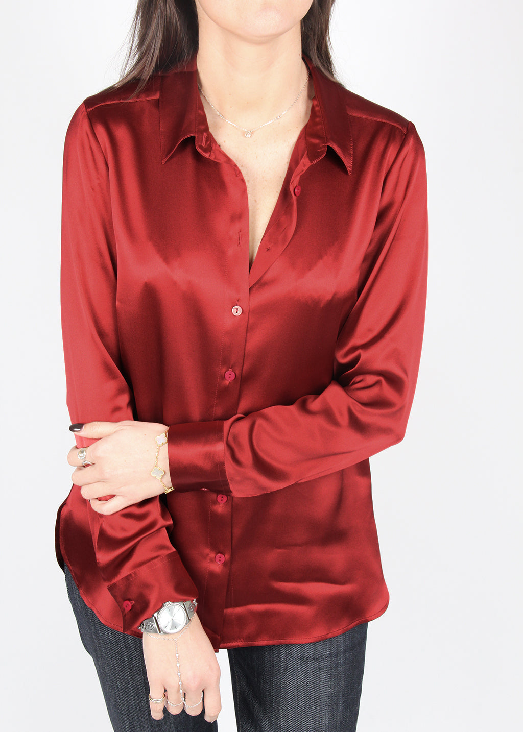 Silk satin shirt