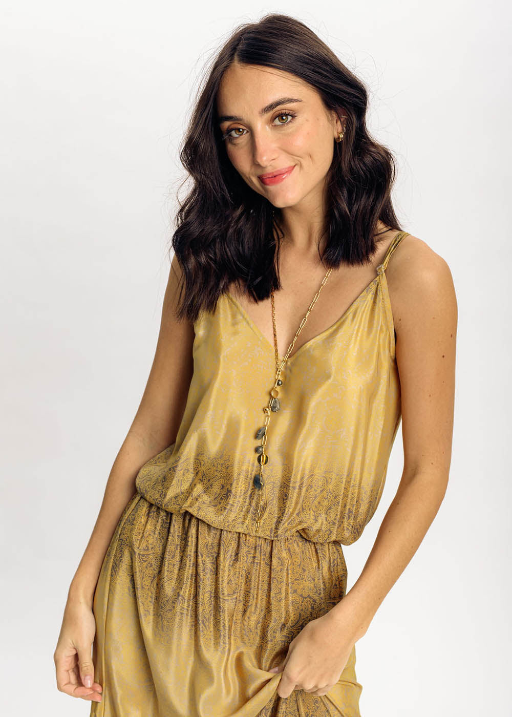 Dress with thin straps