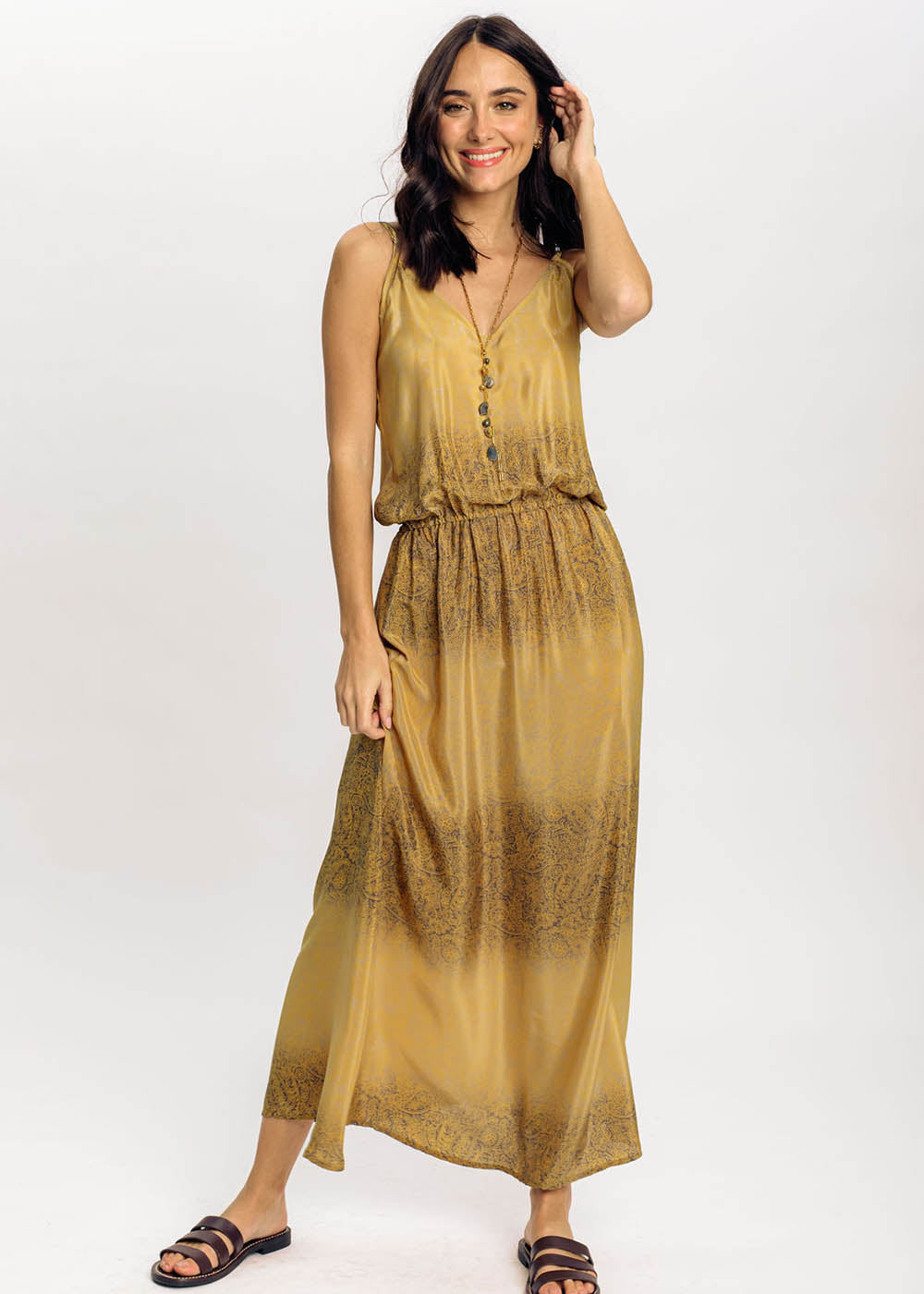 Dress with thin straps